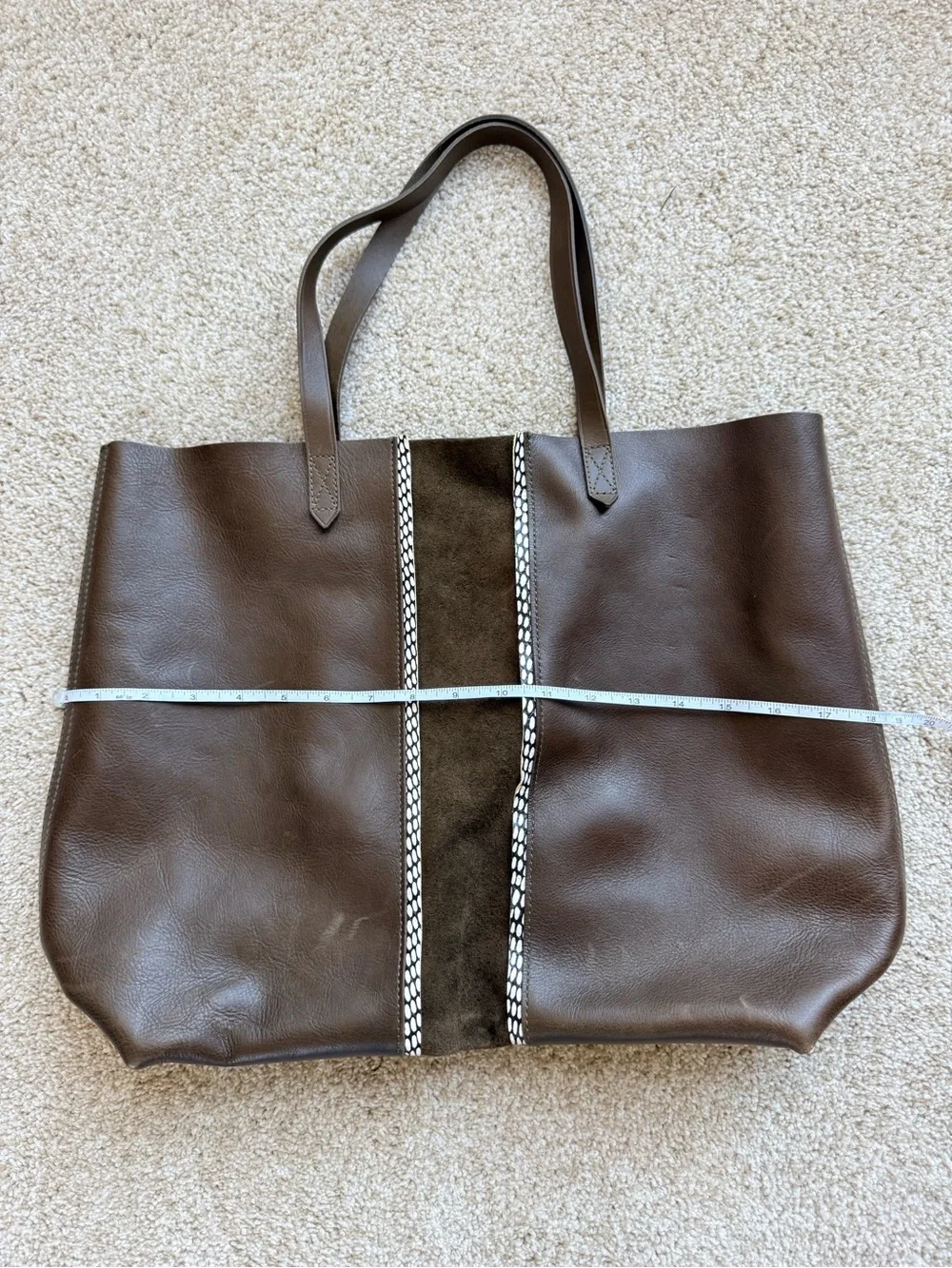 Madewell Brown The Transport Tote Suede Inset Edition